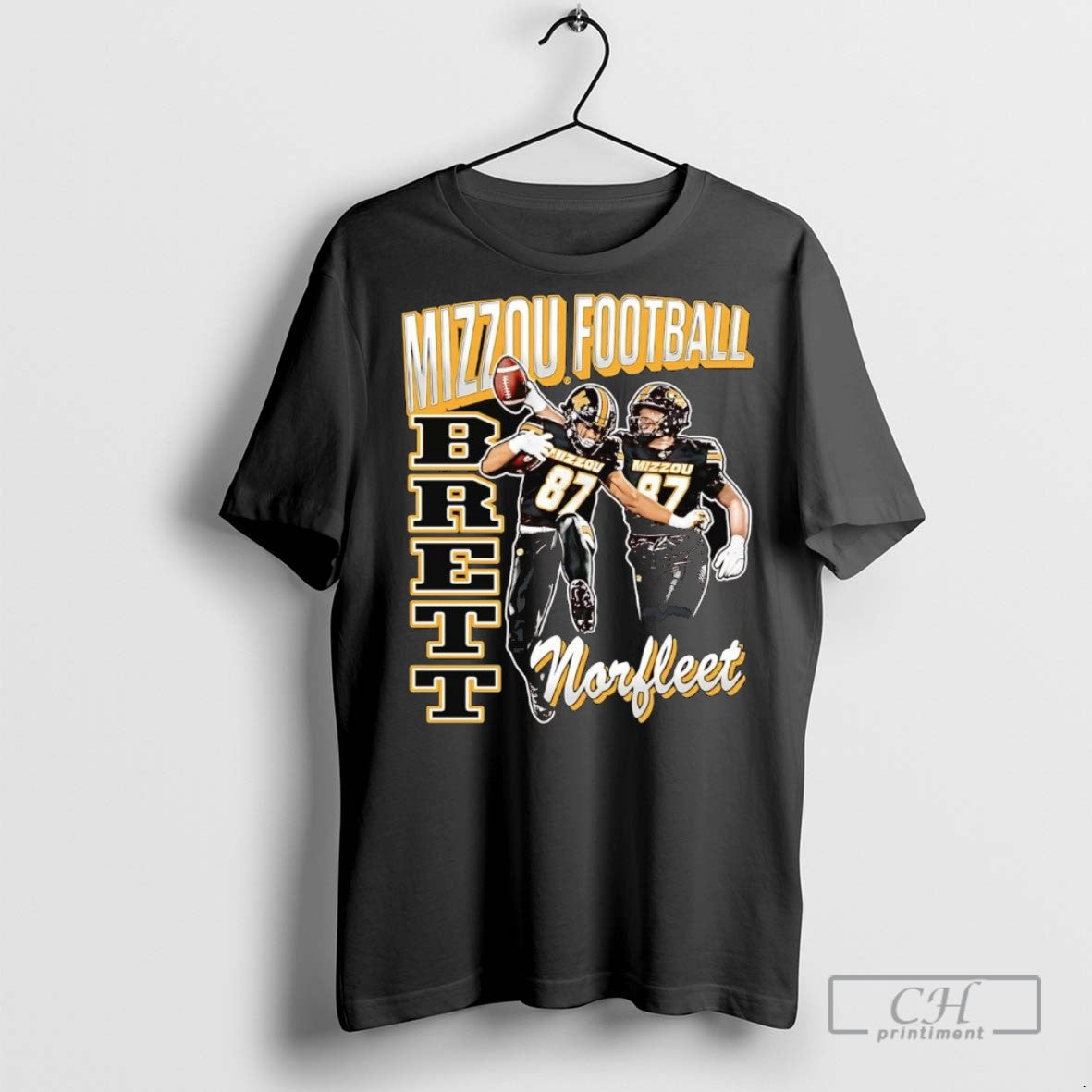 Brett Norfleet Illustrated Mizzou Football T Shirts Unisex T-shirt, Sweatshirt, Hoodie, Long Sleeve Tee - T-Shirt, Sweatshirt, Hoodie