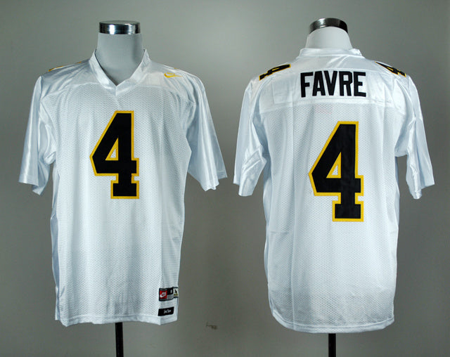 Brett Favre 4 White Style 1 College Football Jersey football jersey product view 1