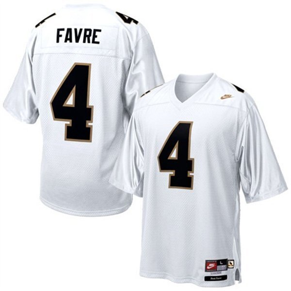 Brett Favre 4 White Style 2 College Football Jersey football jersey product view 1