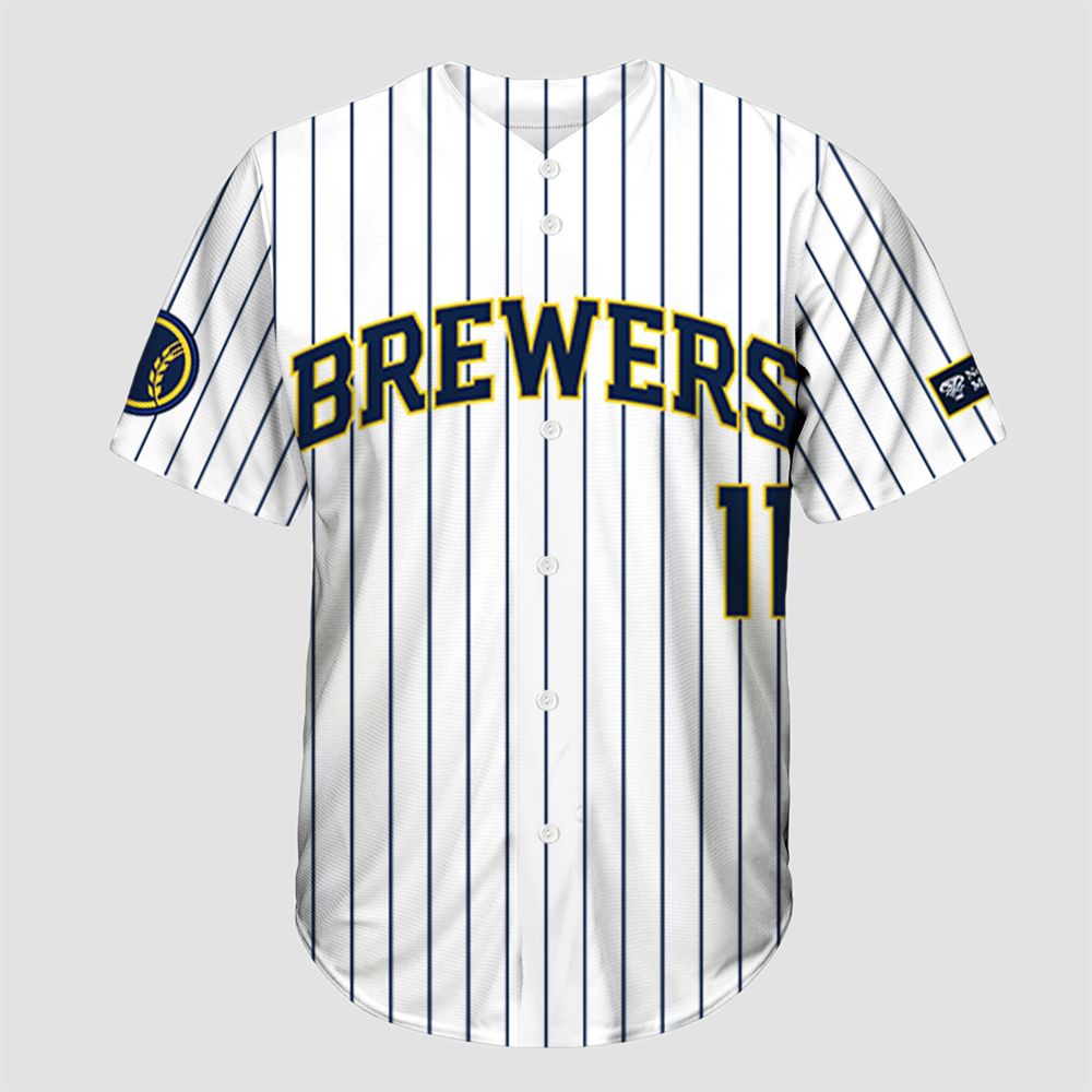 Brewers Jackson Chourio Jersey Giveaway 2025 baseball jersey product view 2