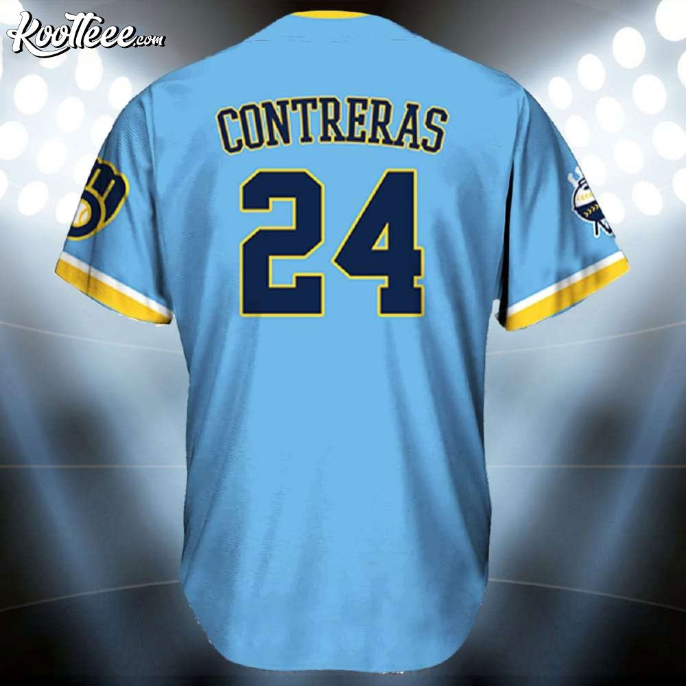 Brewers William Contreras 24 Brew Crew Baseball Jersey baseball jersey product view 3