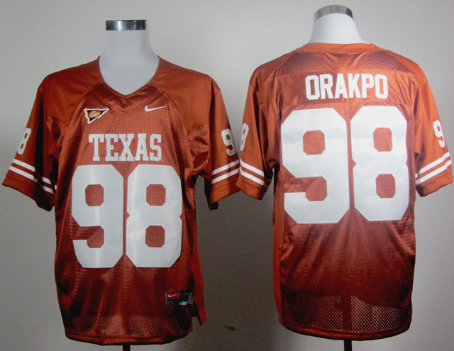 Brian Orakpo 98 Burnt Orange College Football Jersey football jersey product view 1