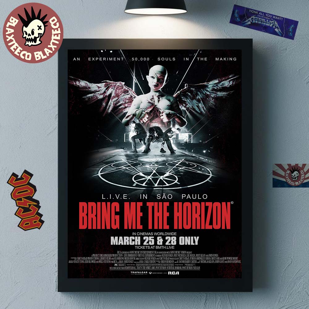 Bring Me The Horizon Live In Sao Paulo Live Immersive Virtual Experiment In Cinemas Worldwide On March 25 And 28 2026 Poster Canvas - T-Shirt, Sweatshirt, Hoodie