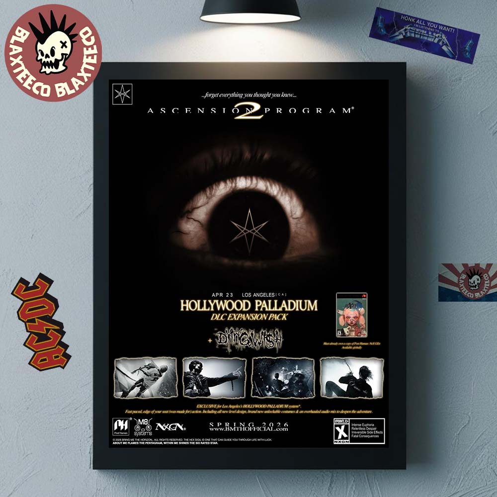 Bring Me The Horizon Los Angeles CA 2026 Poster At Hollywood Palladium On April 23 2026 Ascension Program 2 Tour Poster Canvas - T-Shirt, Sweatshirt, Hoodie
