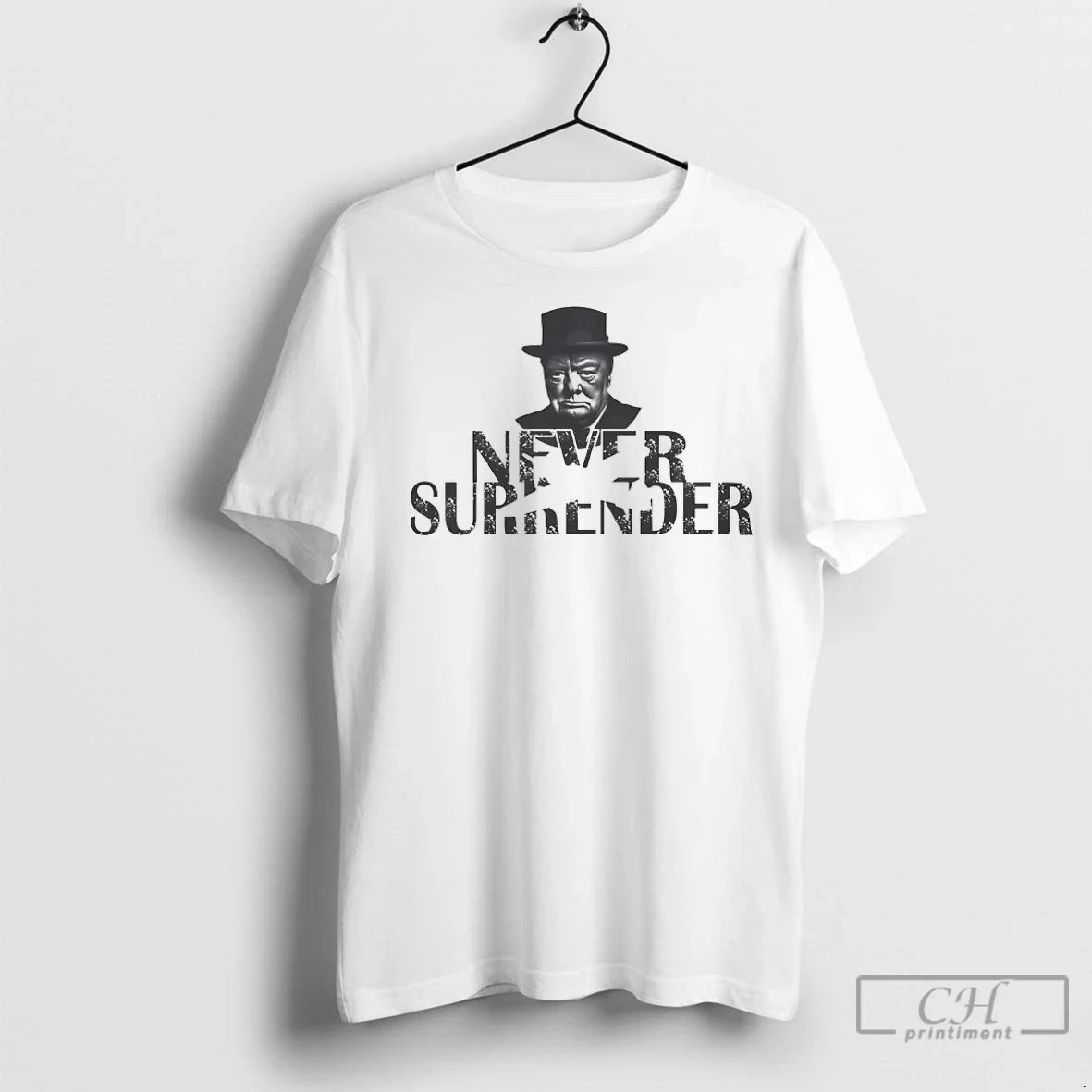 British Churchill Never Surrender T Shirts Unisex T-shirt, Sweatshirt, Hoodie, Long Sleeve Tee - T-Shirt, Sweatshirt, Hoodie