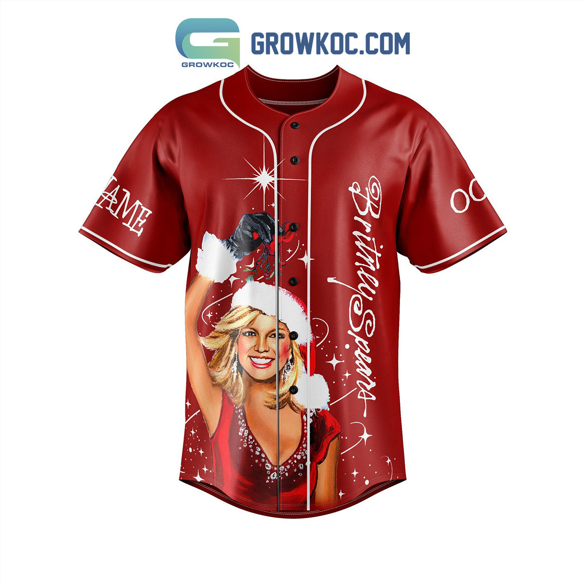 Britney Spears It Is Xmas Btch Baby One More Time Christmas Custom Name Number Baseball Jersey baseball jersey product view 2