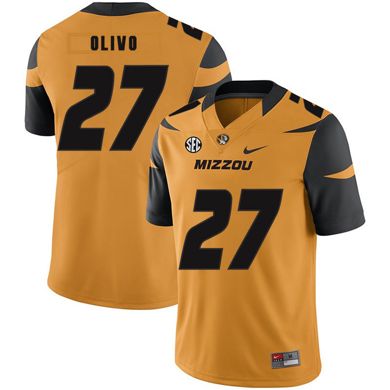 Brock Olivo 27 Gold College Football Jersey football jersey product view 1