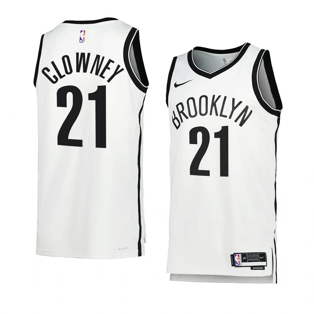 Brooklyn Nets #21 Noah Clowney 2023 NBA Draft Men White Jersey 2022-2023 Association Edition basketball jersey product view 1