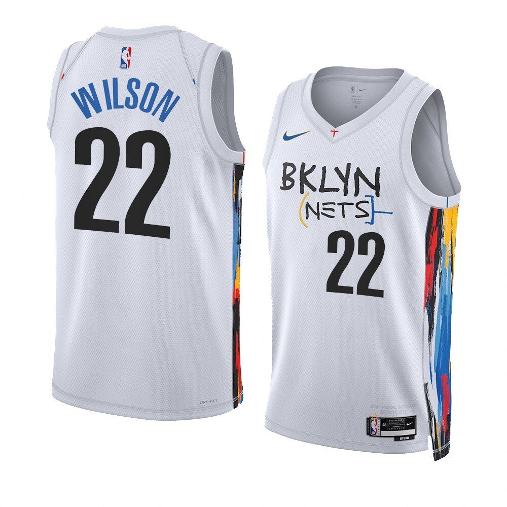 Brooklyn Nets #22 Jalen Wilson City Edition White Jersey 2023 NBA Draft Basketball Jersey basketball jersey product view 1