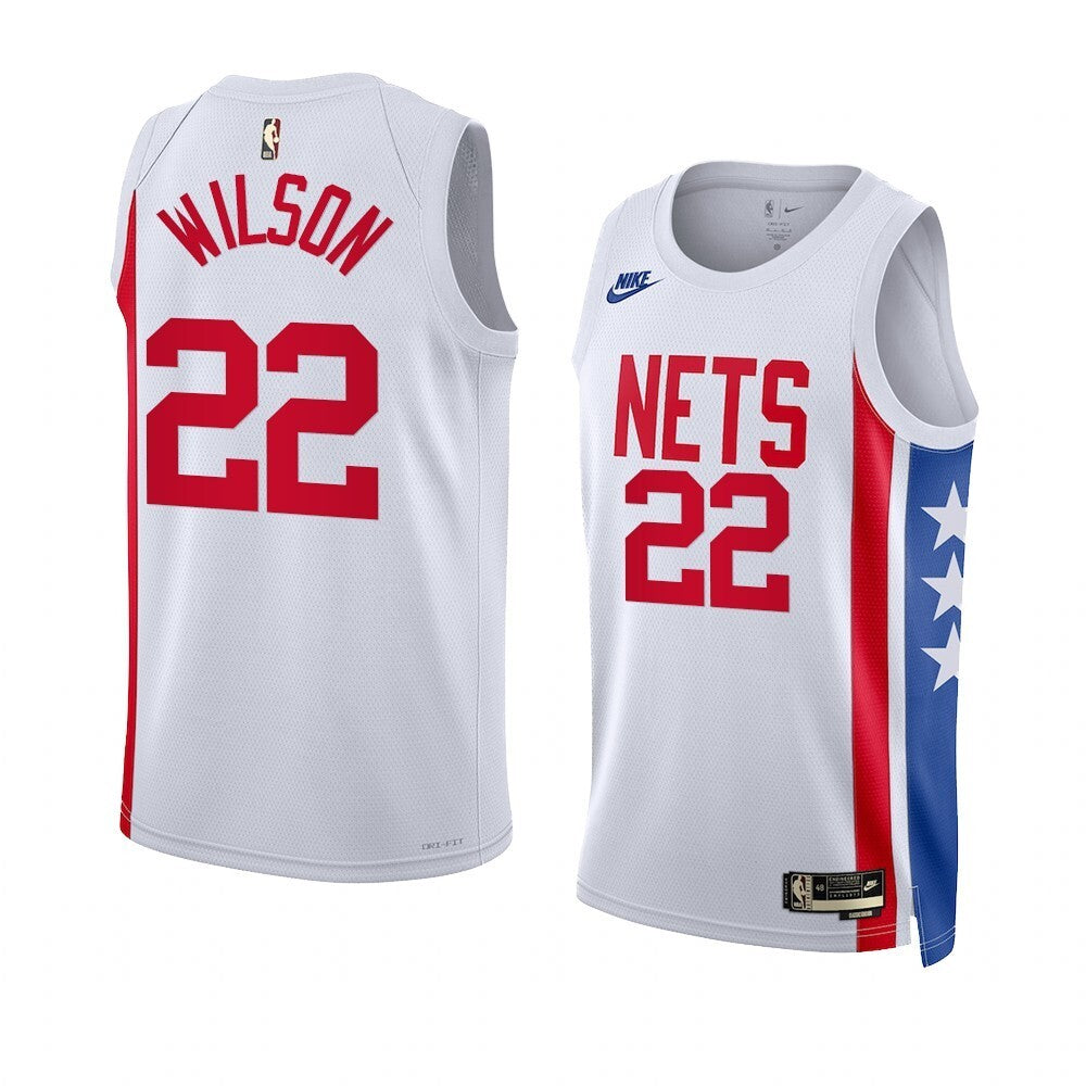 Brooklyn Nets #22 Jalen Wilson Classic Edition White Jersey 2023 NBA Draft Basketball Jersey basketball jersey product view 1