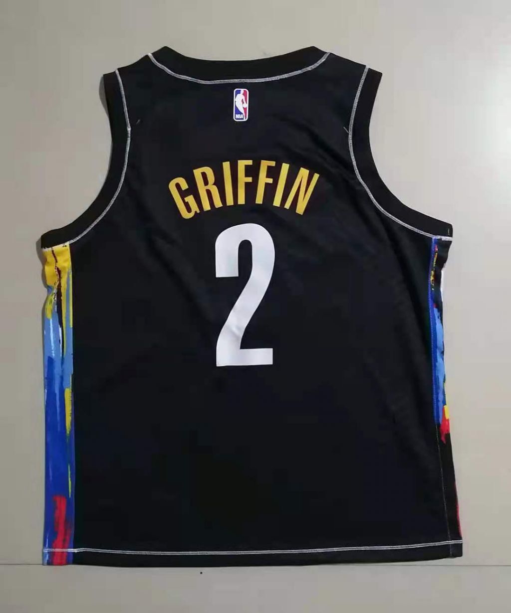 Brooklyn Nets #2 Blake Griffin Nets Black v Collar 2 # Hot Press s-2xl Style 1 Basketball Jersey basketball jersey product view 1