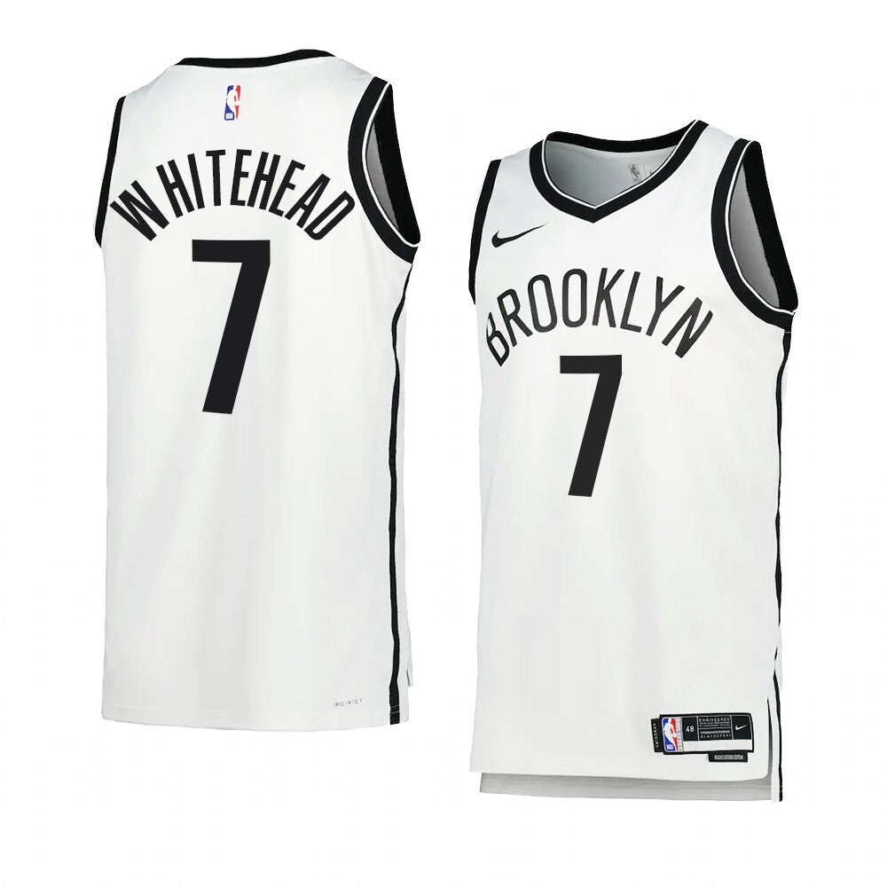 Brooklyn Nets #7 Dariq Whitehead 2023 NBA Draft Men White Jersey 2022-2023 Association Edition basketball jersey product view 1
