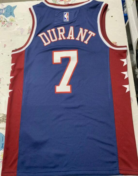Brooklyn Nets #7 Durant 2122 city jersey blue (heat pressed) Style 1 Basketball Jersey basketball jersey product view 1