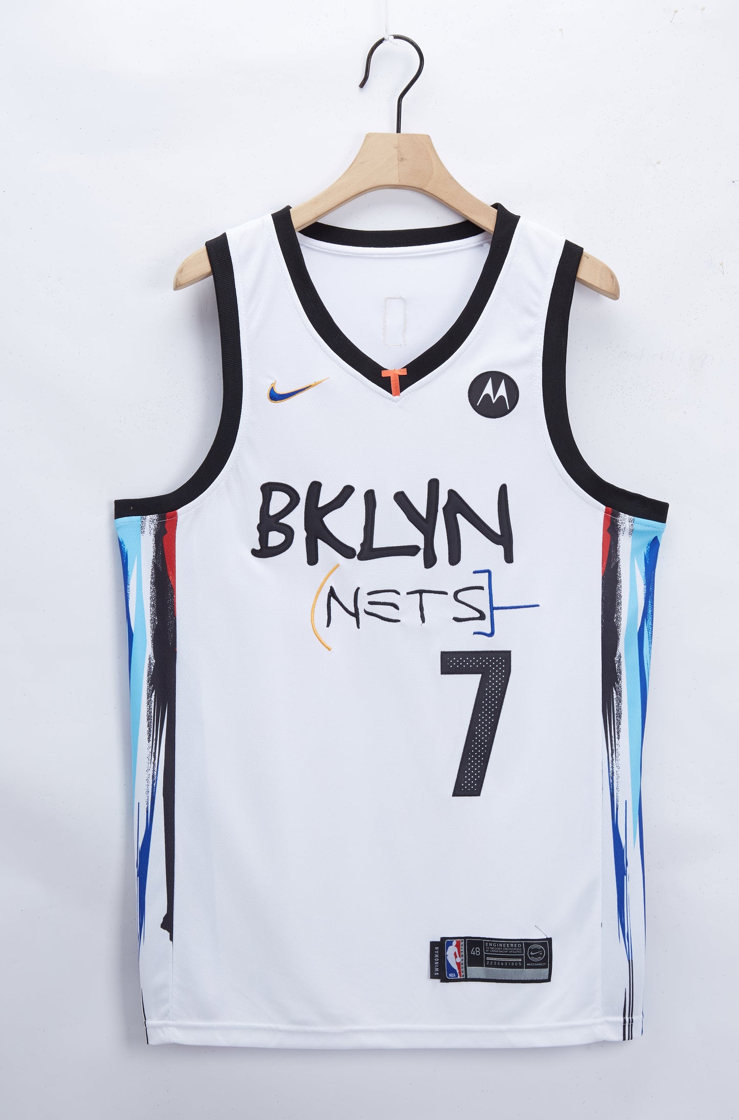 Brooklyn Nets #7 Kevin Durant 2021 Nets 7 # White City Edition Style 2 Basketball Jersey basketball jersey product view 1