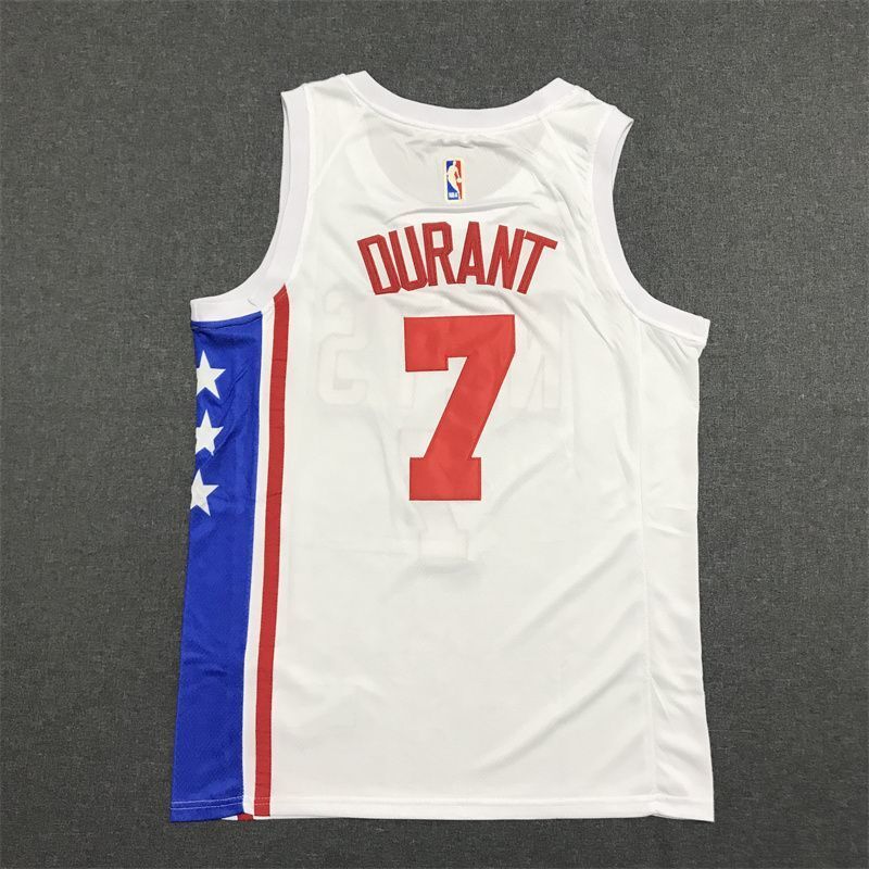 Brooklyn Nets #7 Kevin Durant 22-23 New Season New Nets 7 # Kevin · Durant Retro White Jersey basketball jersey product view 1