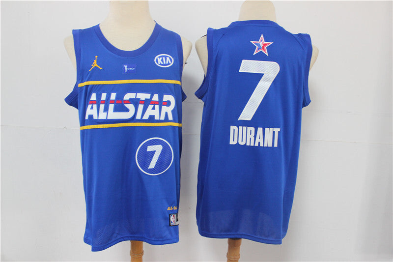 Brooklyn Nets #7 Kevin Durant Nets 7 # 20-21 Season All-Star Blue Jersey -- With Logo Basketball Jersey basketball jersey product view 1