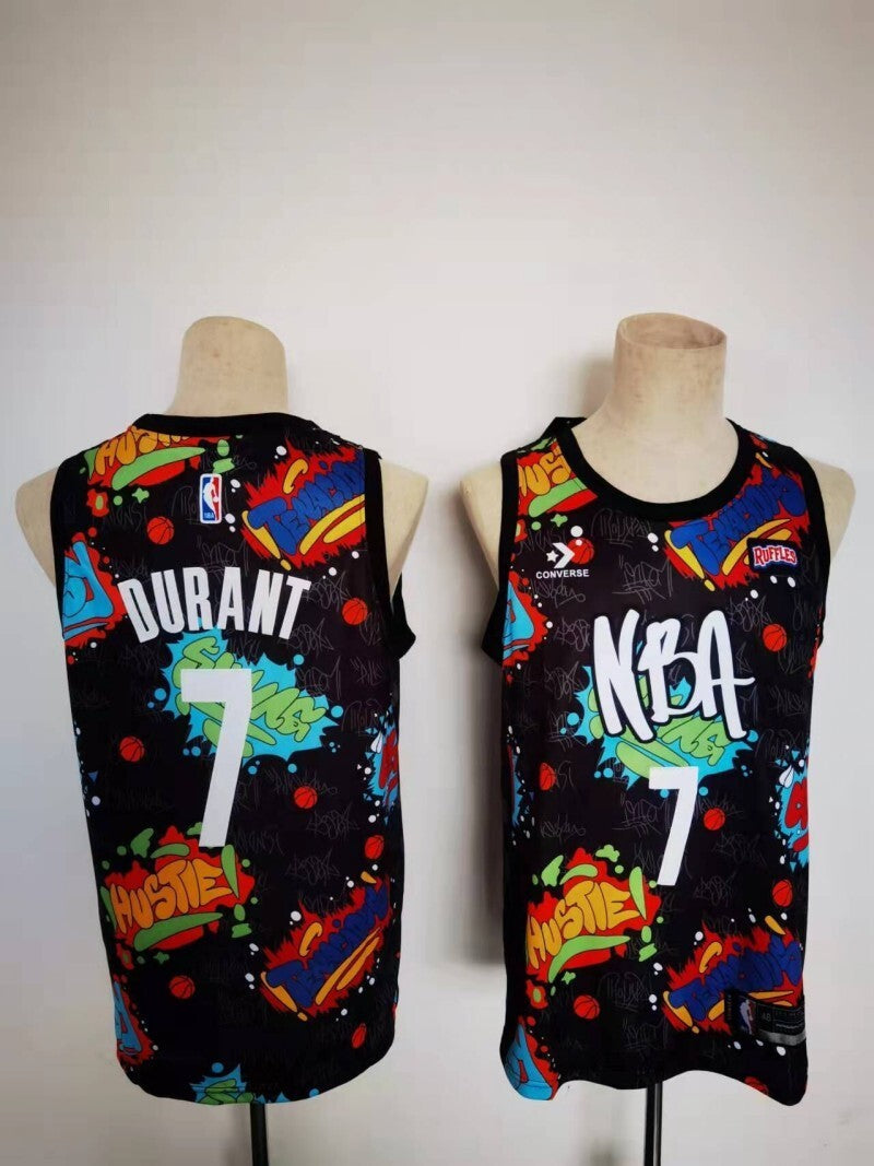 Brooklyn Nets #7 durant 2022 nba all-star kit pop culture street art black jersey Basketball Jersey basketball jersey product view 1
