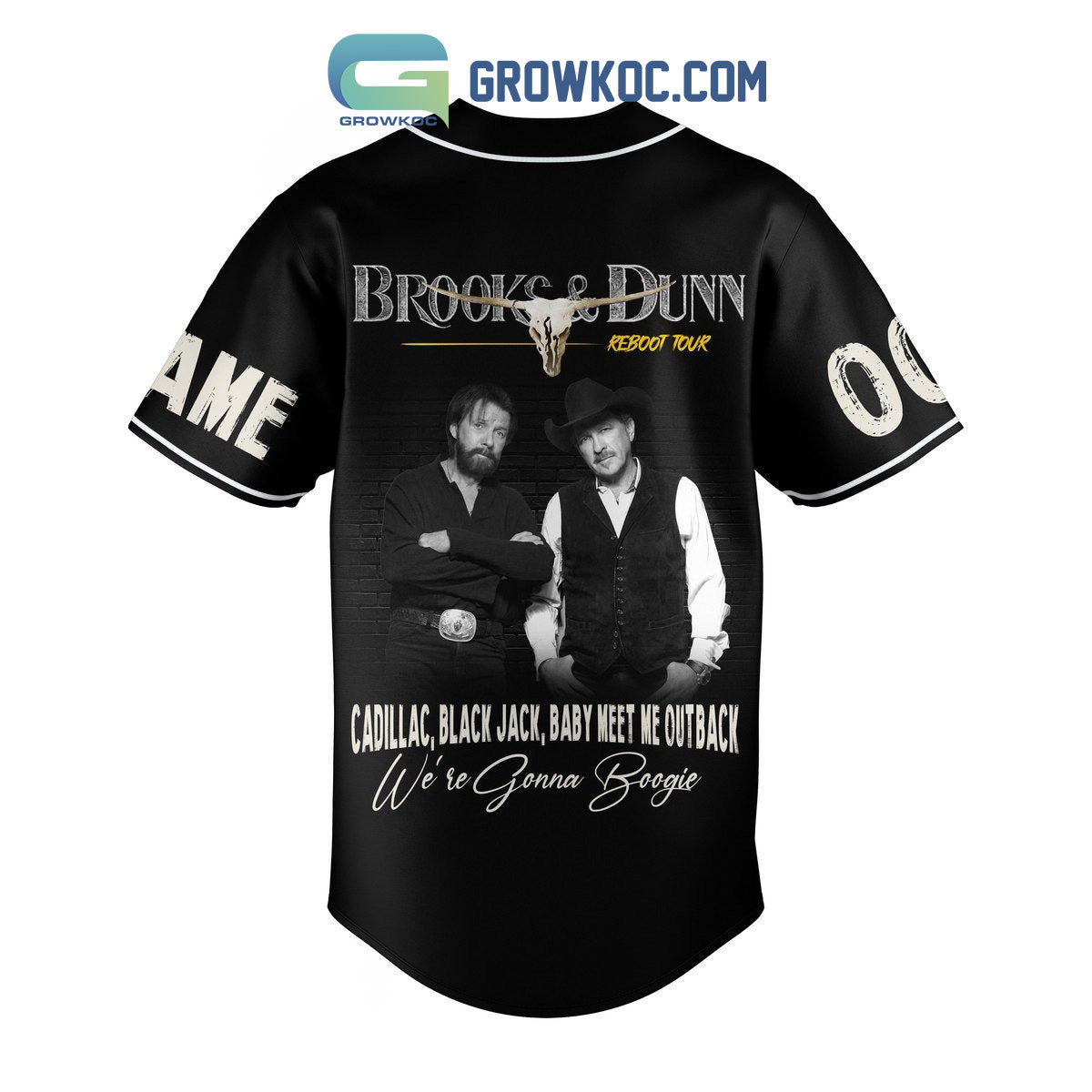 Brooks & Dunn Play Something Country Personalized Baseball Jersey baseball jersey product view 2