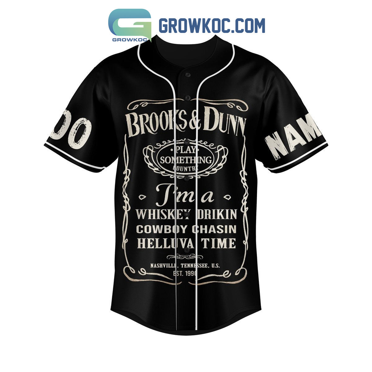 Brooks&Dunn Reboot Tour We’re Gonna Boogie Personalized Baseball Jersey baseball jersey product view 2