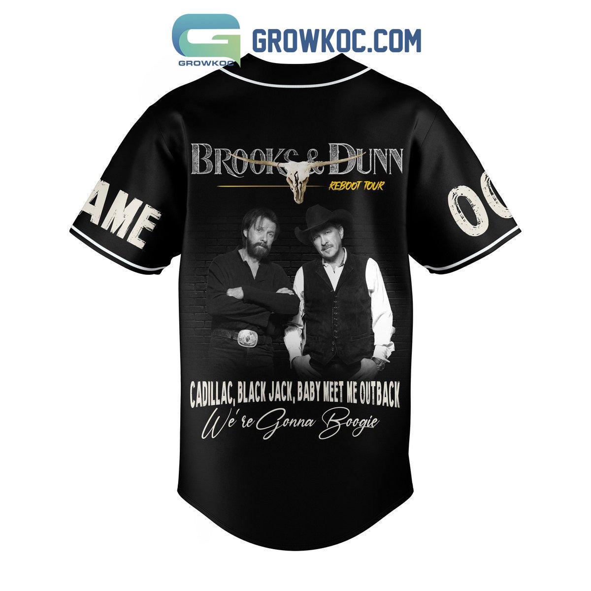 Brooks&Dunn Reboot Tour We’re Gonna Boogie Personalized Baseball Jersey baseball jersey product view 3