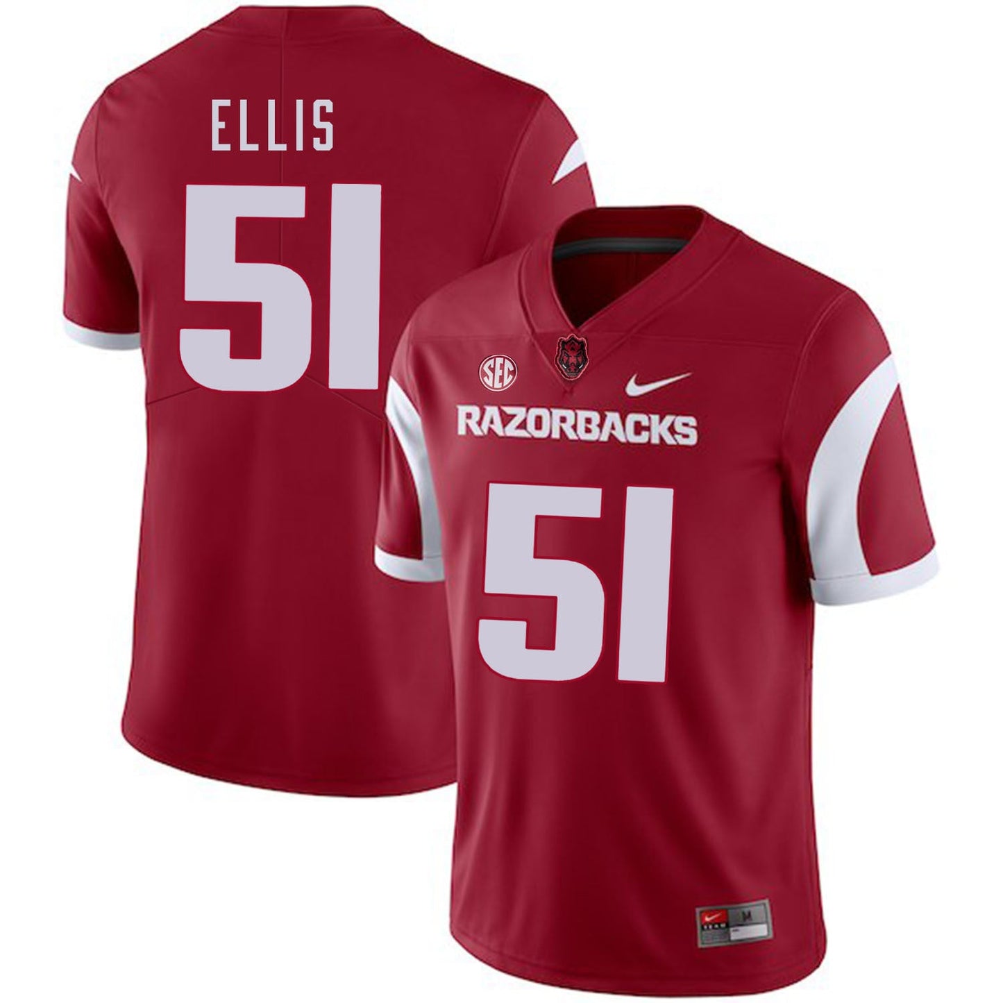 Brooks Ellis 51 Red College Football Jersey football jersey product view 1