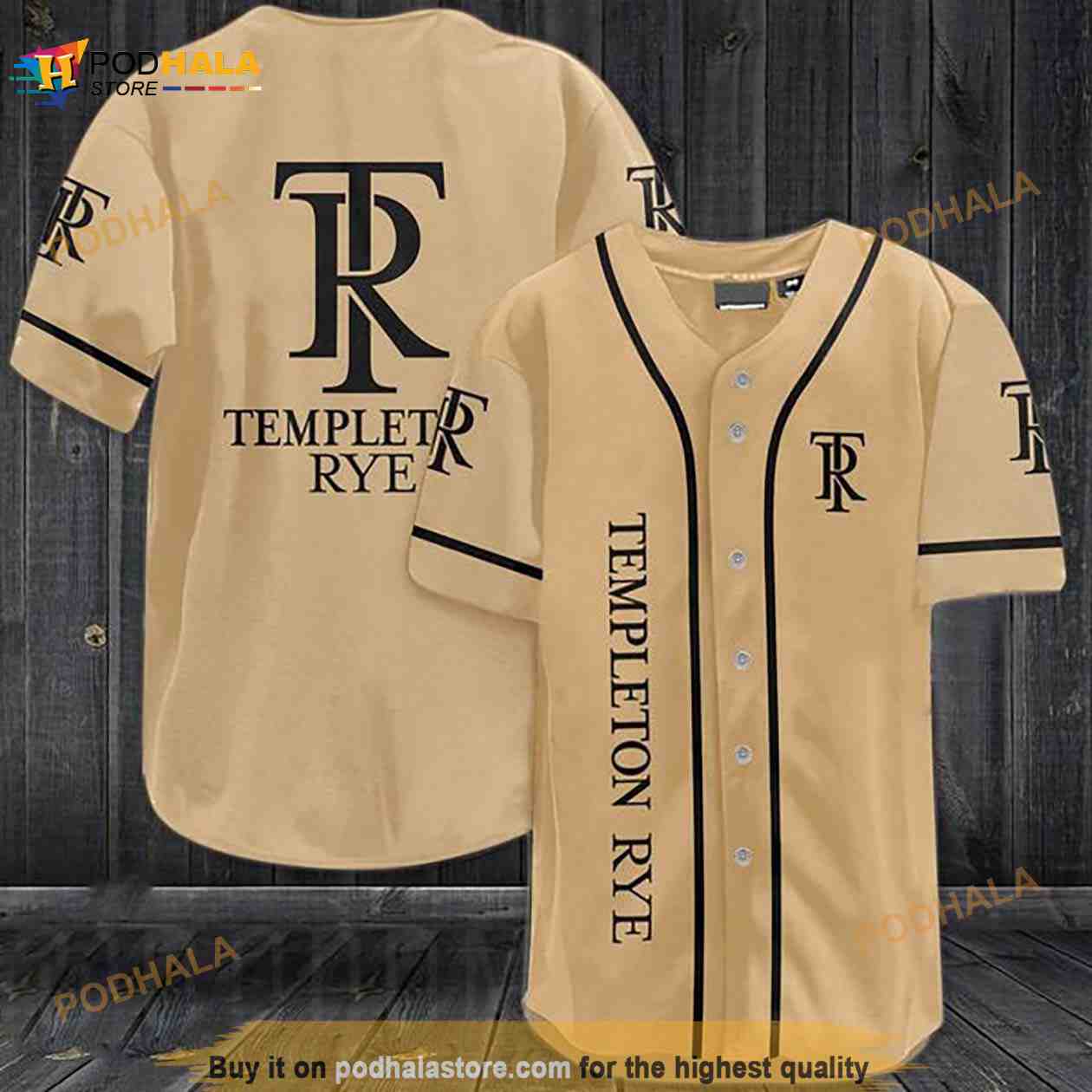 Brown Templeton Rye 3D Baseball Jersey baseball jersey product view 1