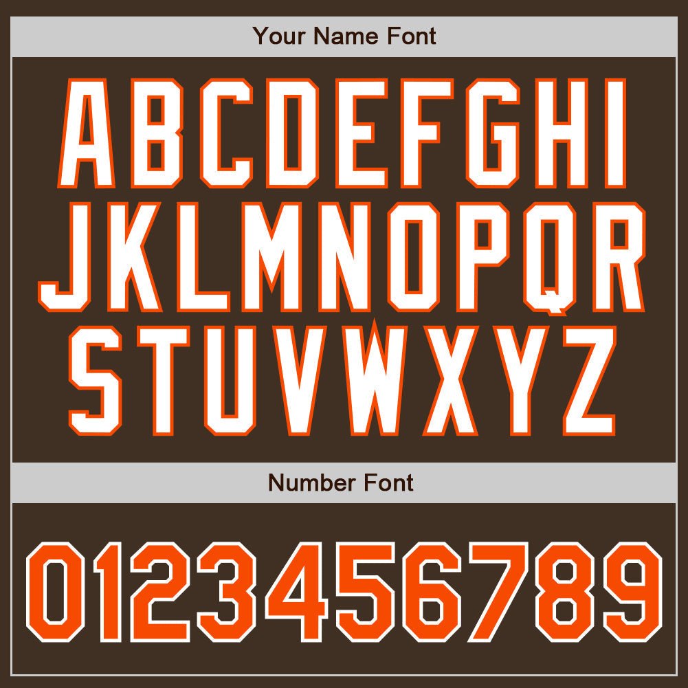 Custom Brown Orange Pinstripe Orange-White Authentic Baseball Jersey baseball jersey product view 4
