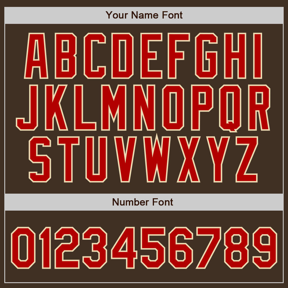 Custom Brown Cream Pinstripe Red-Cream Authentic Baseball Jersey baseball jersey product view 4