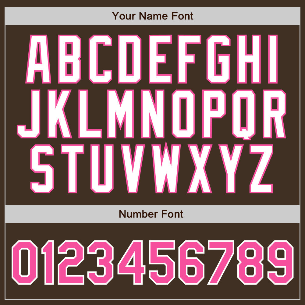 Custom Brown White Pinstripe Pink-White Authentic Baseball Jersey baseball jersey product view 4