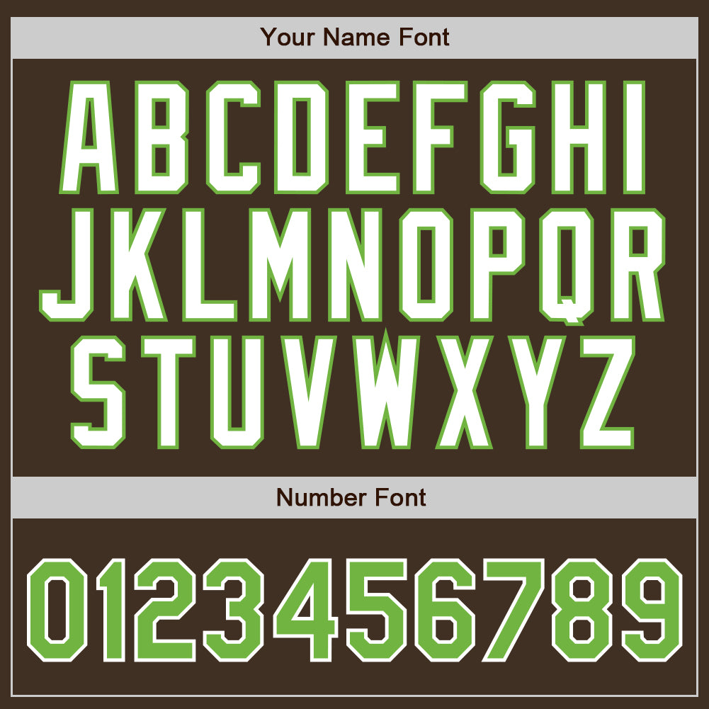 Custom Brown White Pinstripe Neon Green-White Authentic Baseball Jersey baseball jersey product view 4