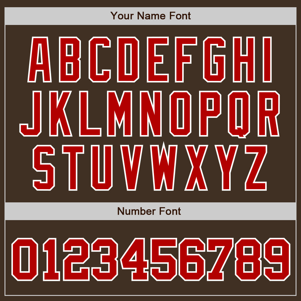 Custom Brown Red-White Authentic Baseball Jersey baseball jersey product view 5