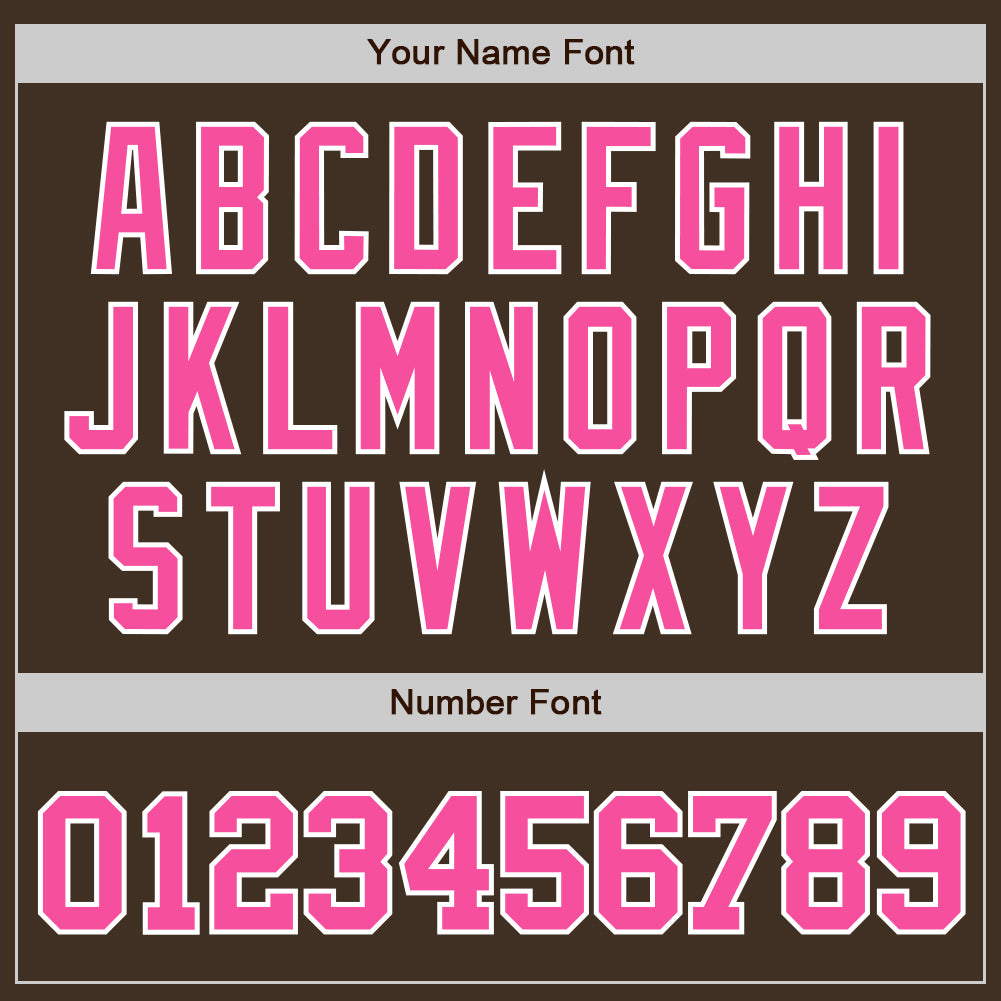 Custom Brown Pink-White Authentic Baseball Jersey baseball jersey product view 5