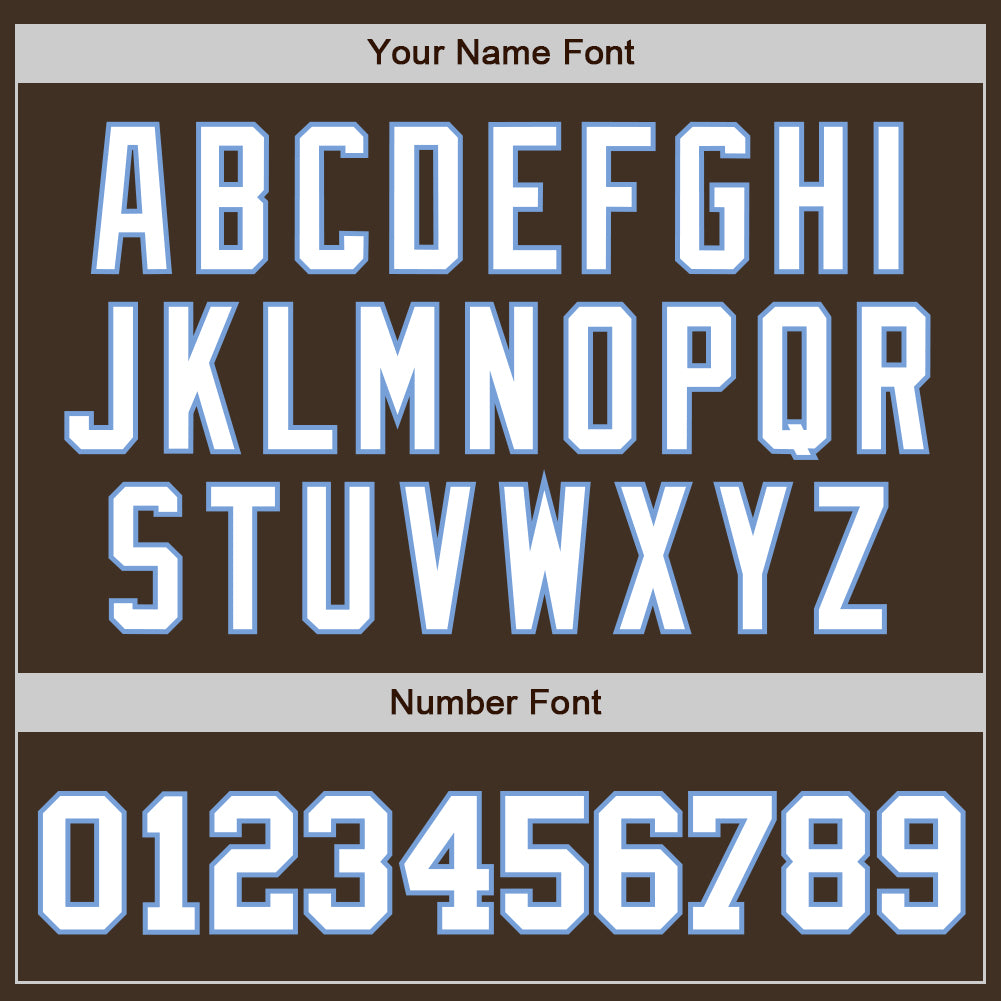 Custom Brown White-Light Blue Authentic Baseball Jersey baseball jersey product view 5