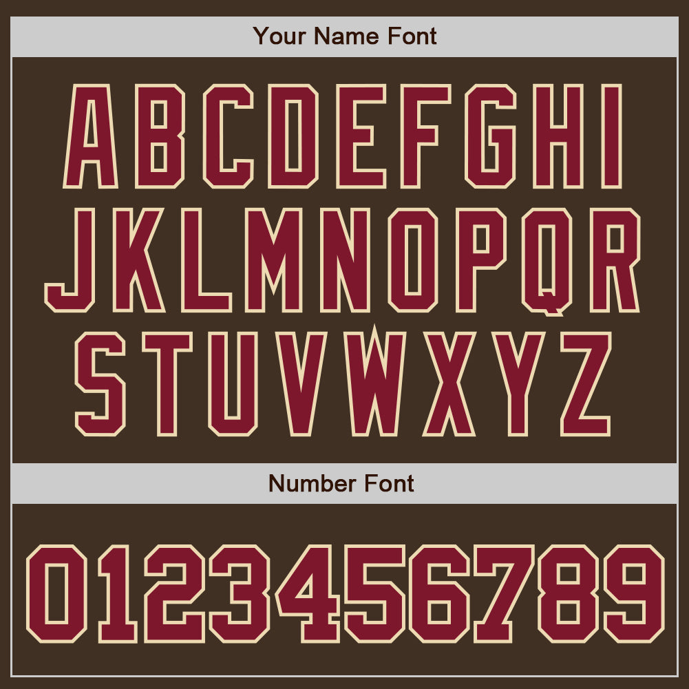 Custom Brown Crimson-City Cream Authentic Baseball Jersey baseball jersey product view 5