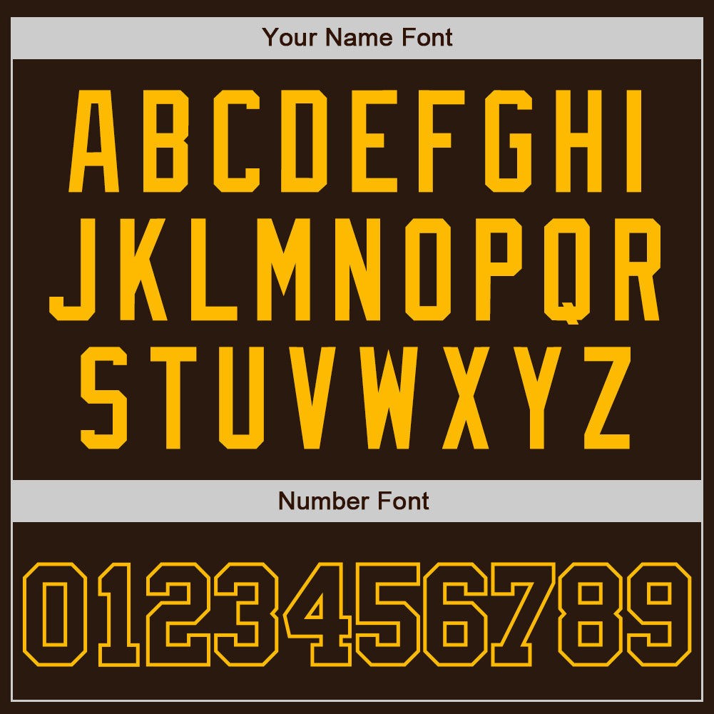 Custom Brown Brown-Gold Authentic Baseball Jersey baseball jersey product view 5