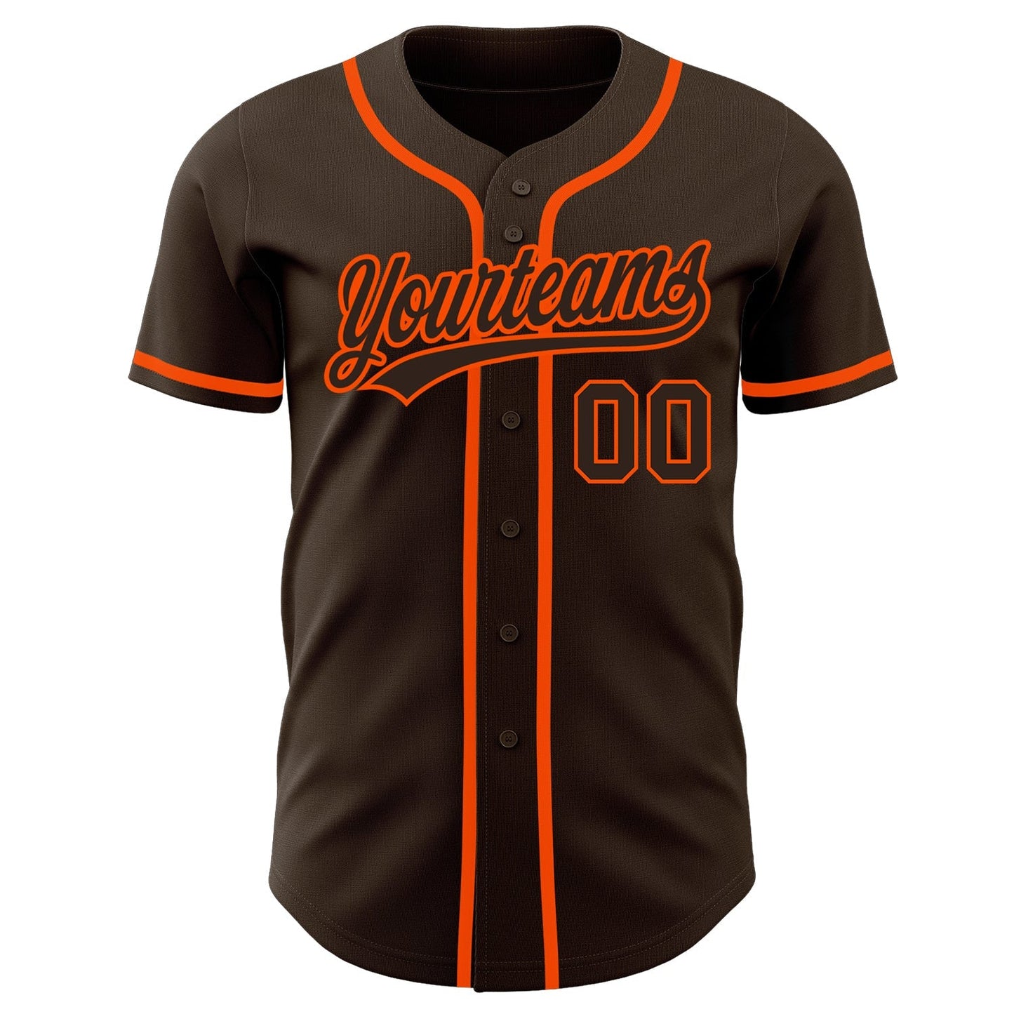 Custom Brown Brown-Orange Authentic Baseball Jersey baseball jersey product view 2