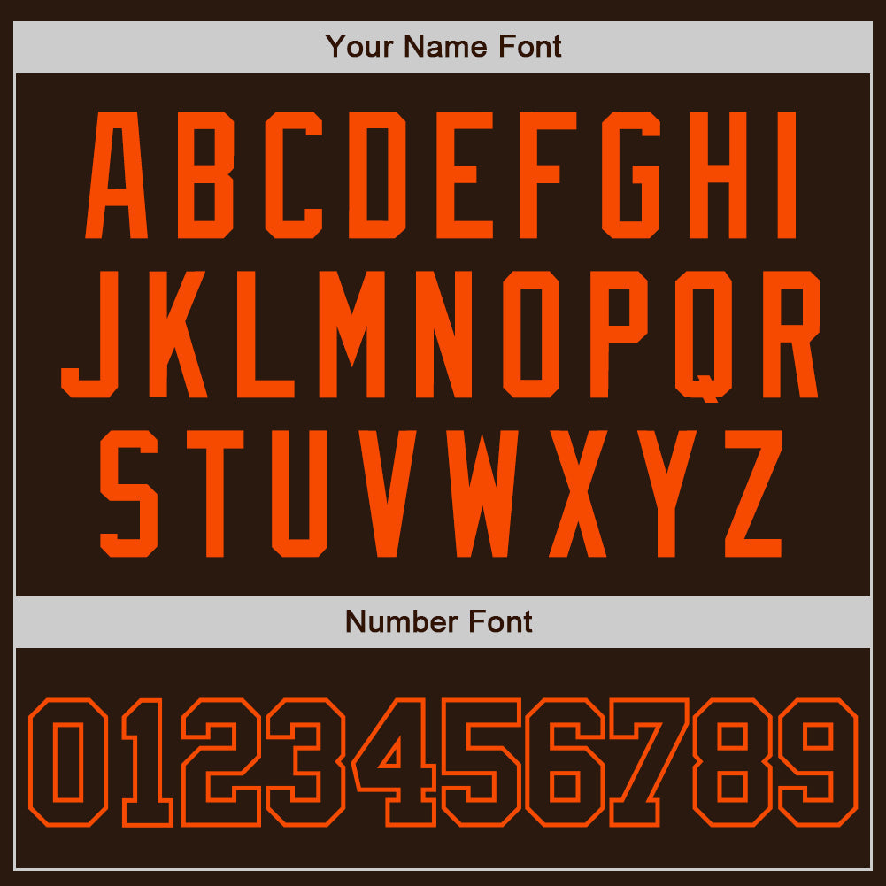 Custom Brown Brown-Orange Authentic Baseball Jersey baseball jersey product view 5