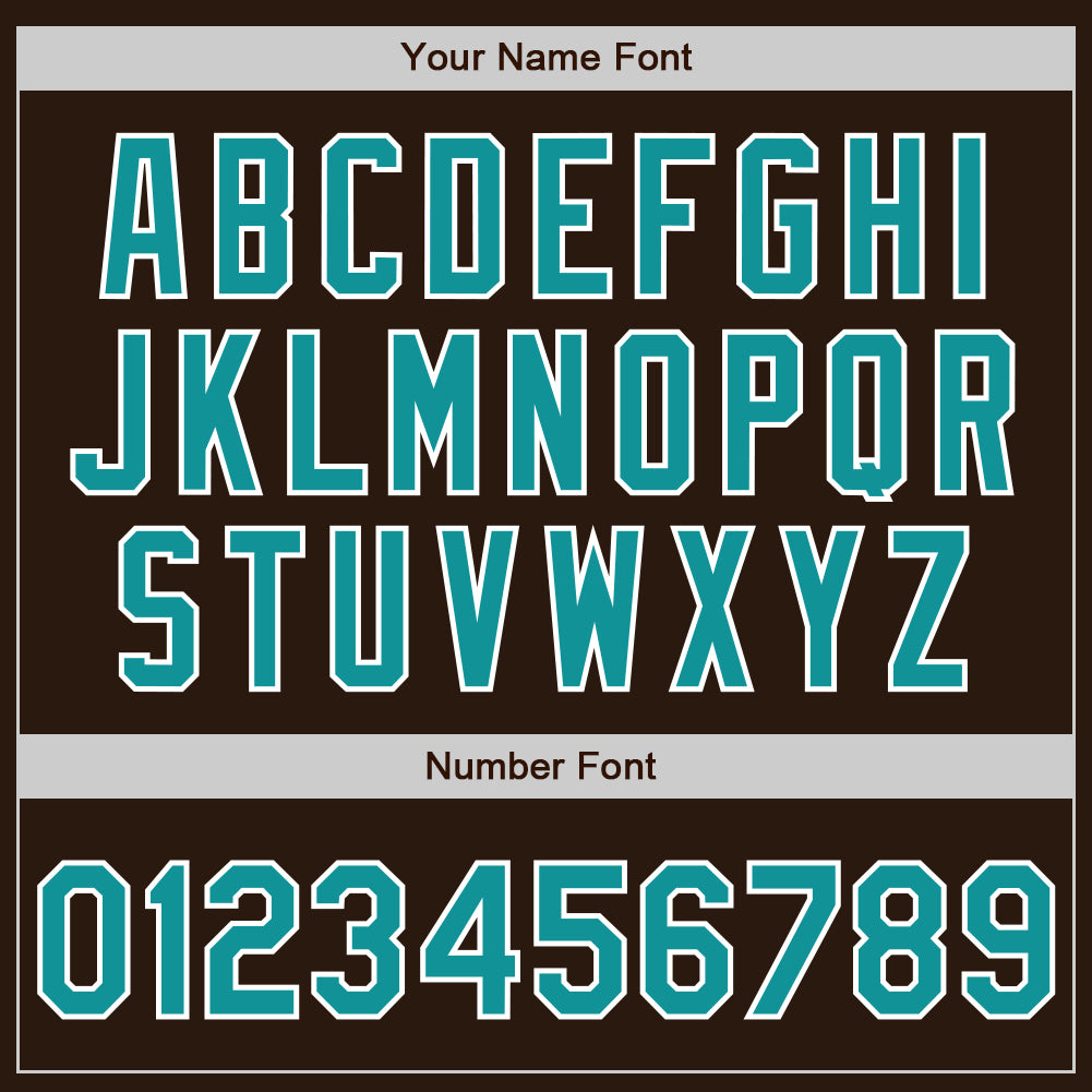 Custom Brown Teal-White Authentic Baseball Jersey baseball jersey product view 5