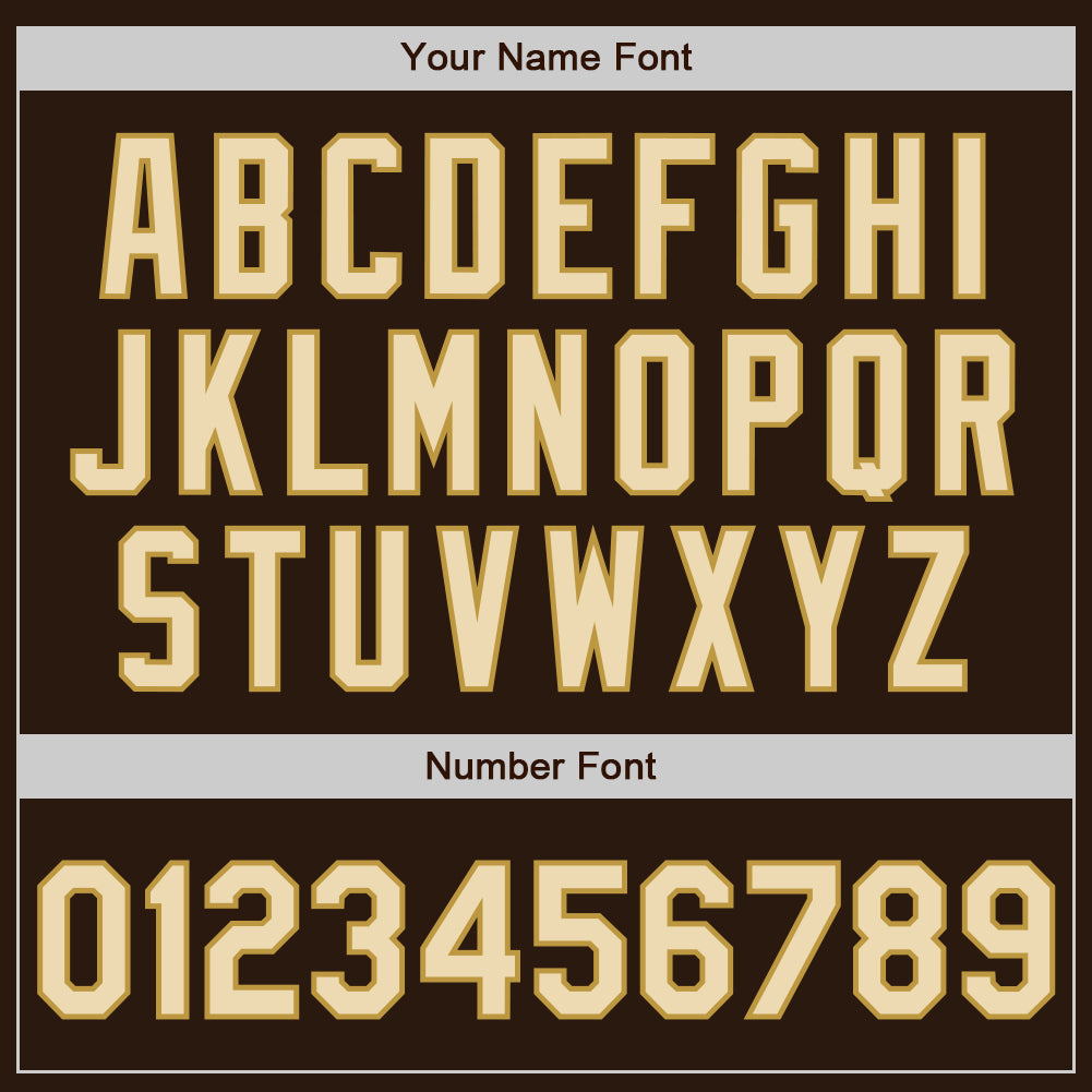 Custom Brown Cream-Old Gold Authentic Baseball Jersey baseball jersey product view 5