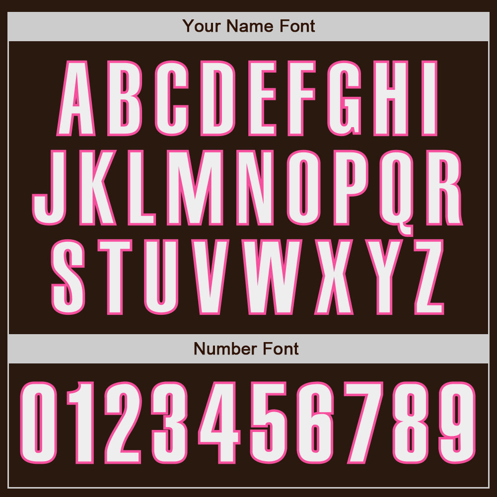 Custom Brown White-Pink Authentic Baseball Jersey baseball jersey product view 5