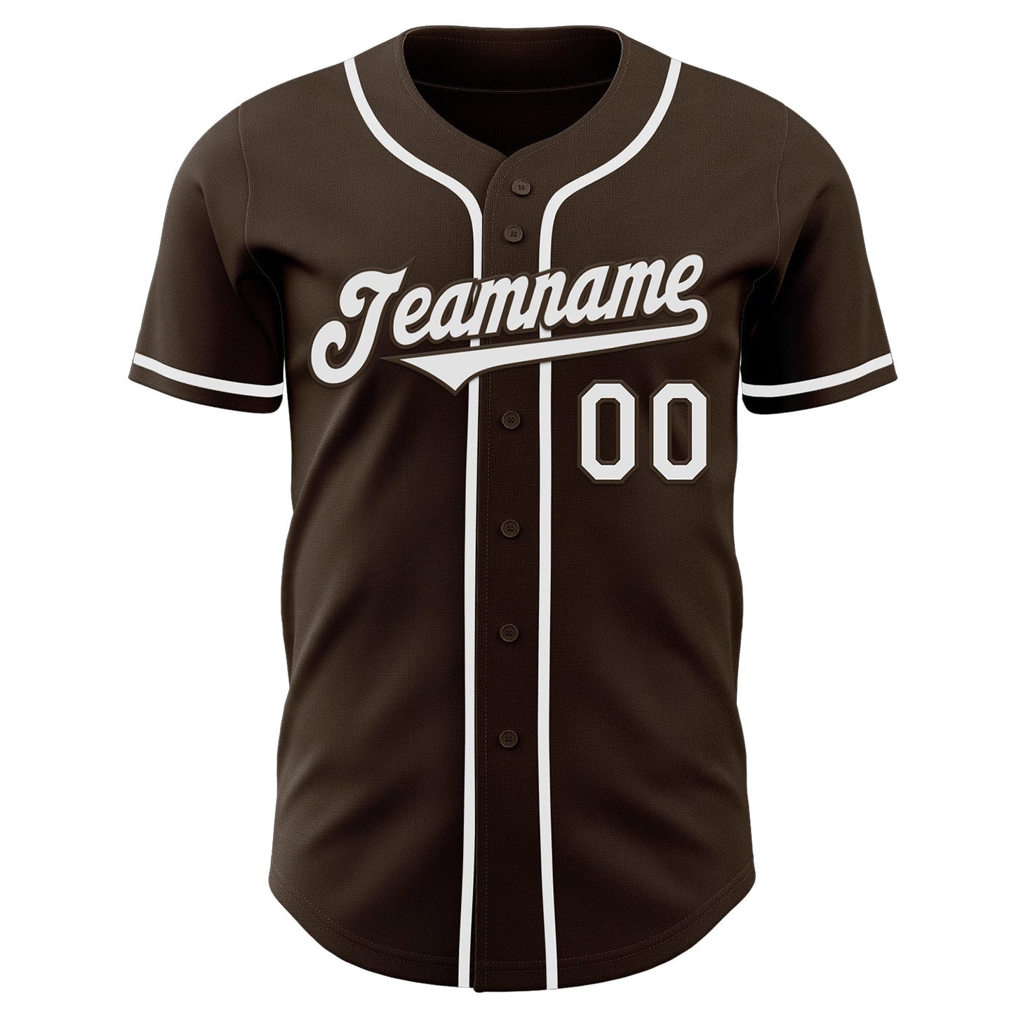 Custom Brown White Authentic Baseball Jersey baseball jersey product view 2