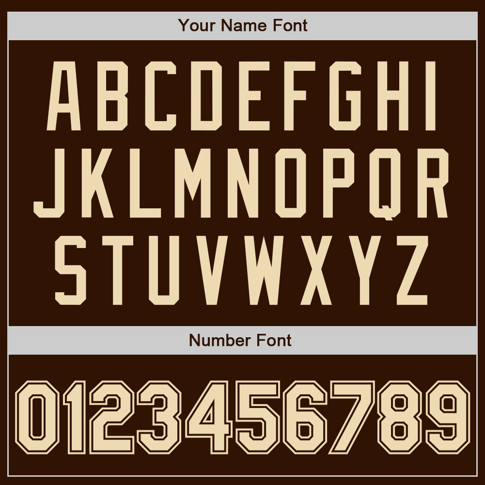 Custom Brown Cream Authentic Baseball Jersey baseball jersey product view 4