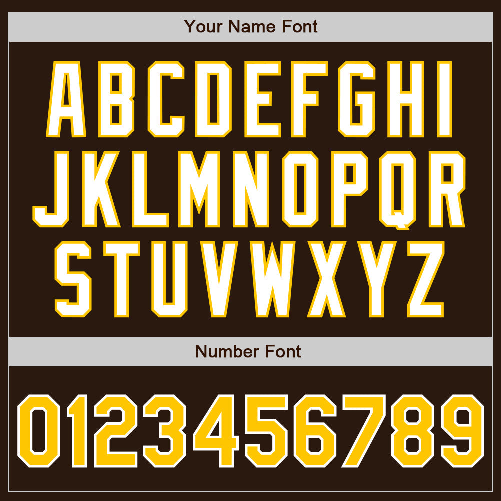 Custom Brown Yellow-White Authentic Baseball Jersey baseball jersey product view 5