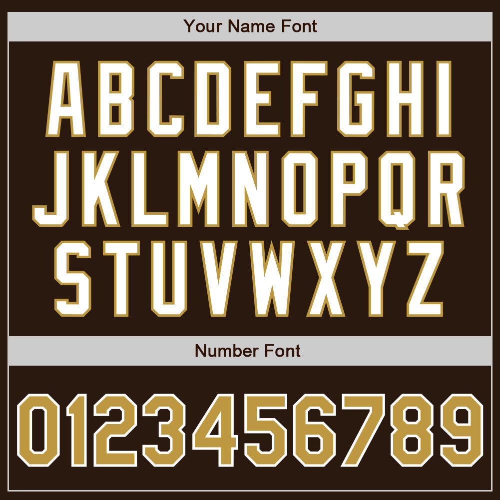Custom Brown Old Gold-White Authentic Baseball Jersey baseball jersey product view 5
