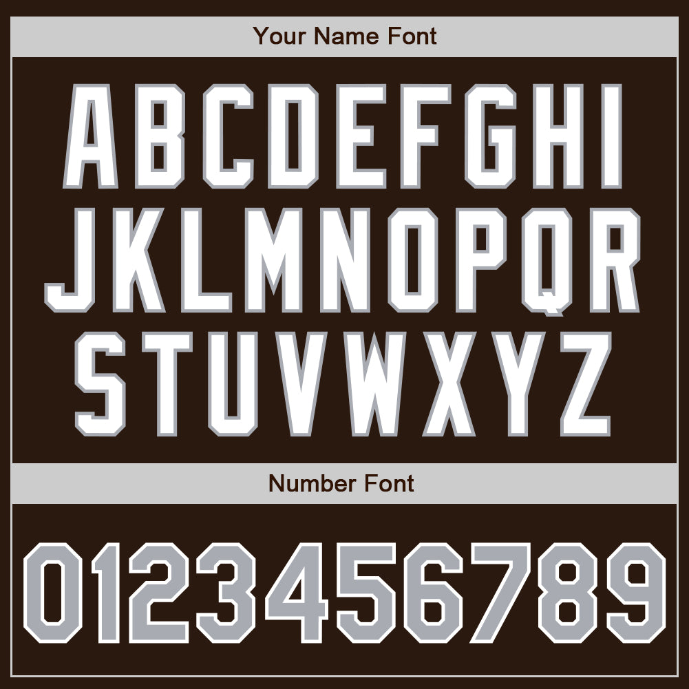 Custom Brown Gray-White Authentic Baseball Jersey baseball jersey product view 5