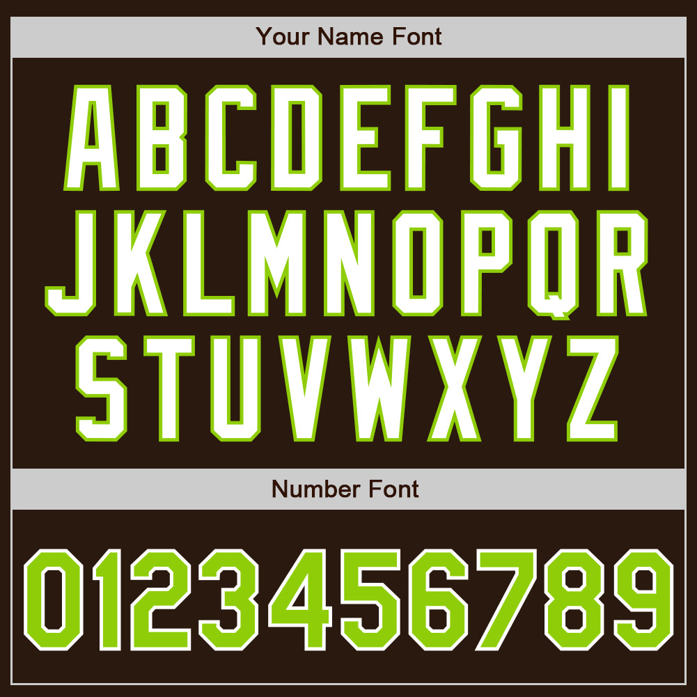Custom Brown Neon Green-White Authentic Baseball Jersey baseball jersey product view 5