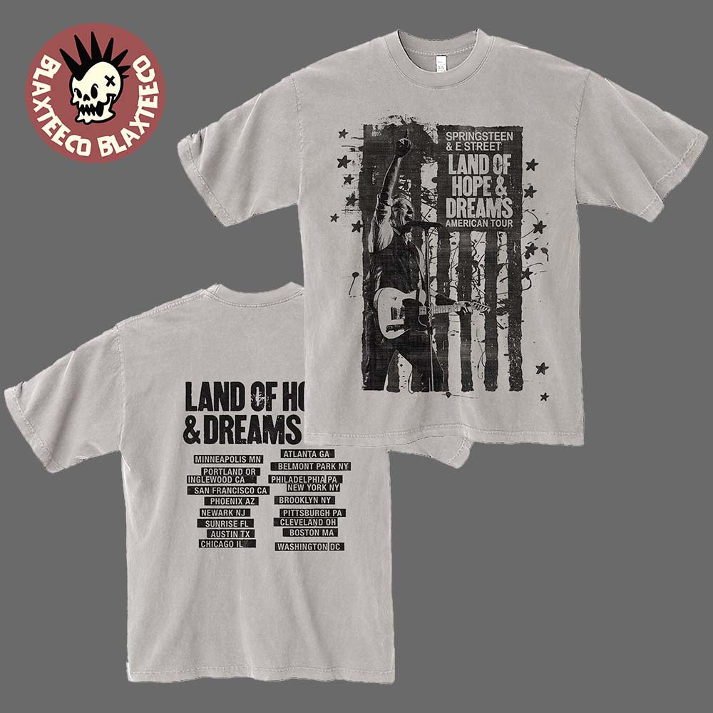 Bruce Springsteen Land Of Hope And Dreams American Tour 2026 Merch US Flag T-Shirt Unisex T-shirt, Sweatshirt, Hoodie, Long Sleeve Tee - T-Shirt, Sweatshirt, Hoodie