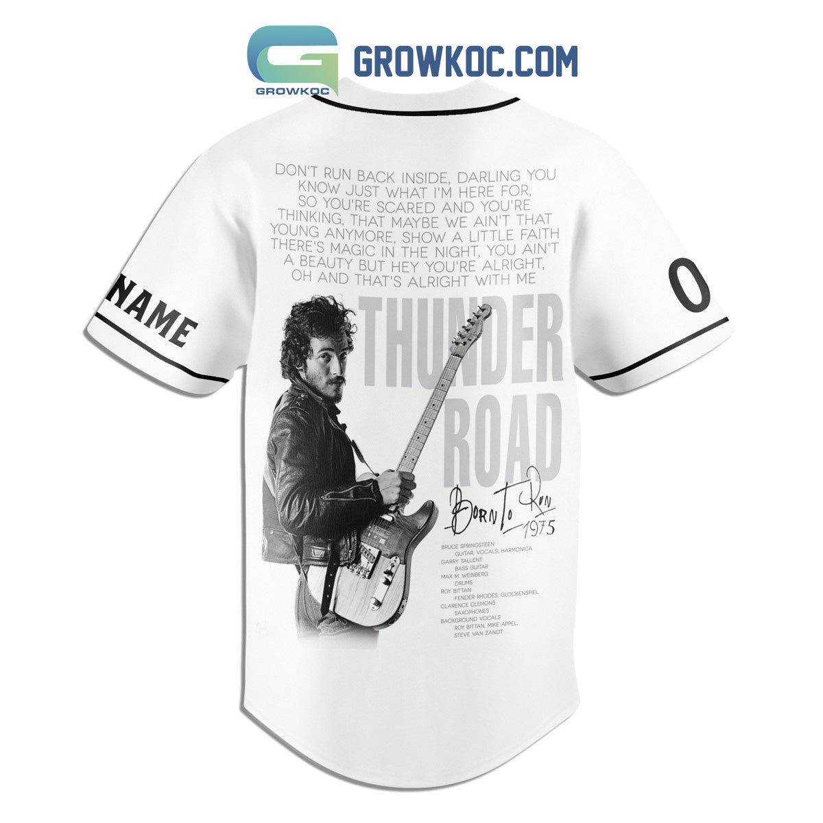 Bruce Springsteen Thunder Road 2024 World Tour Personalized Baseball Jersey baseball jersey product view 3