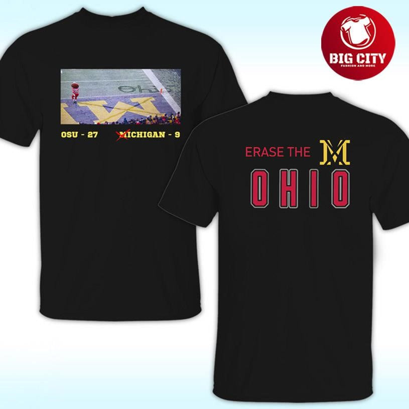 Brutus Ohio State Snow Erase The Michigan Two Sided Shirt Unisex T-shirt, Sweatshirt, Hoodie, Long Sleeve Tee - T-Shirt, Sweatshirt, Hoodie