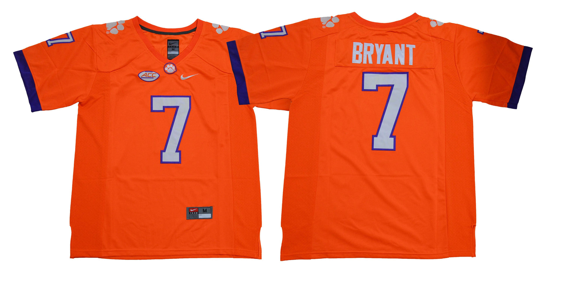 Bryant 7 Orange College Football Jersey football jersey product view 1